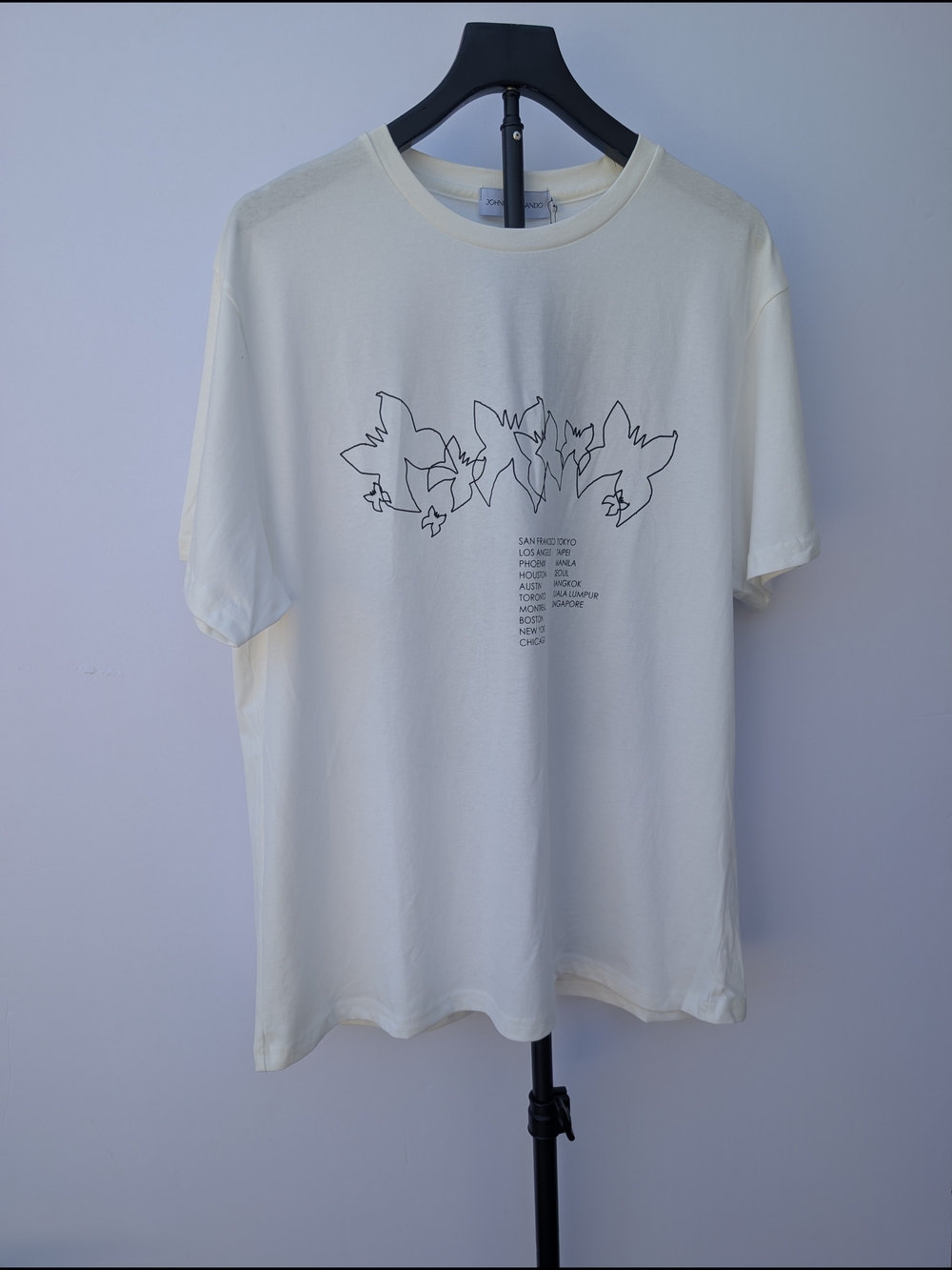 Johnny Orlando The Ride Tour White Graphic Tee S